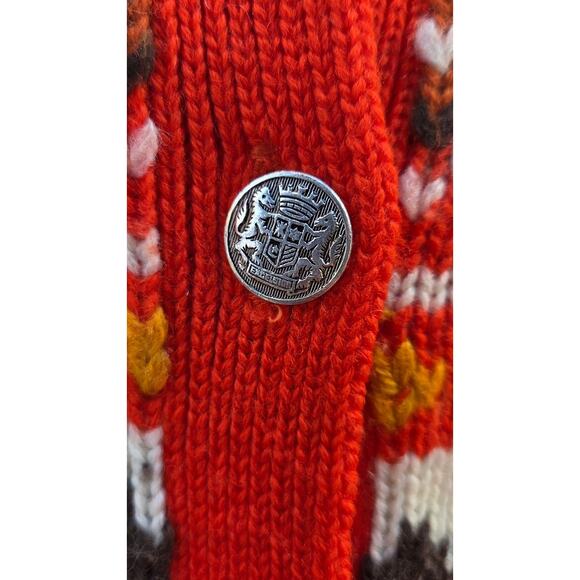 Vintage 1960s Wool Fair Isle Cardigan | Hong Kong | Silver Buttons | M - Picture 6 of 9